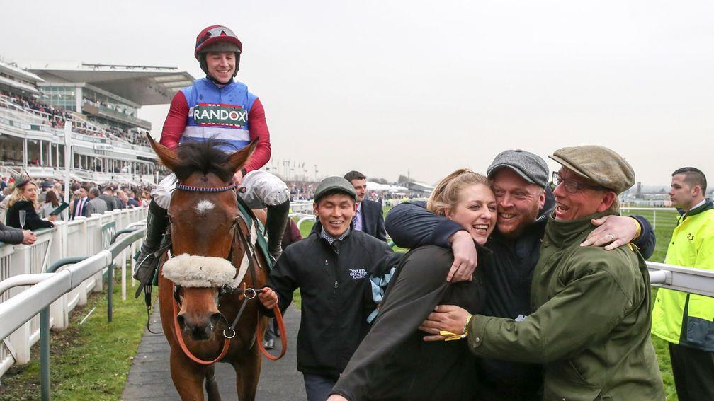 All smiles: connection rejoice as Portrush Ted comes back in after winning the bumper