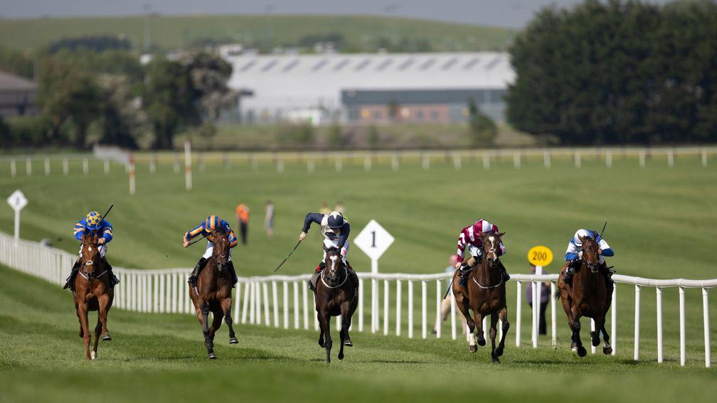 Sea The Boss (left) comes wide to win the Group 3 Jannah Rose Stakes under Shane Foley at Naas