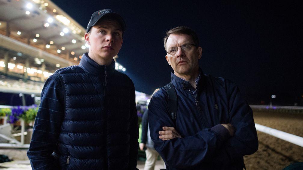 Joseph and Aidan O'Brien pictured at Del Mar on the eve of the Breeders' Cup