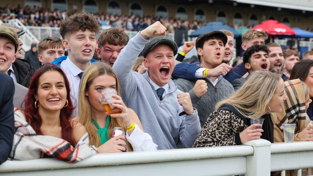 Racegoers at an Aintree student day last November
