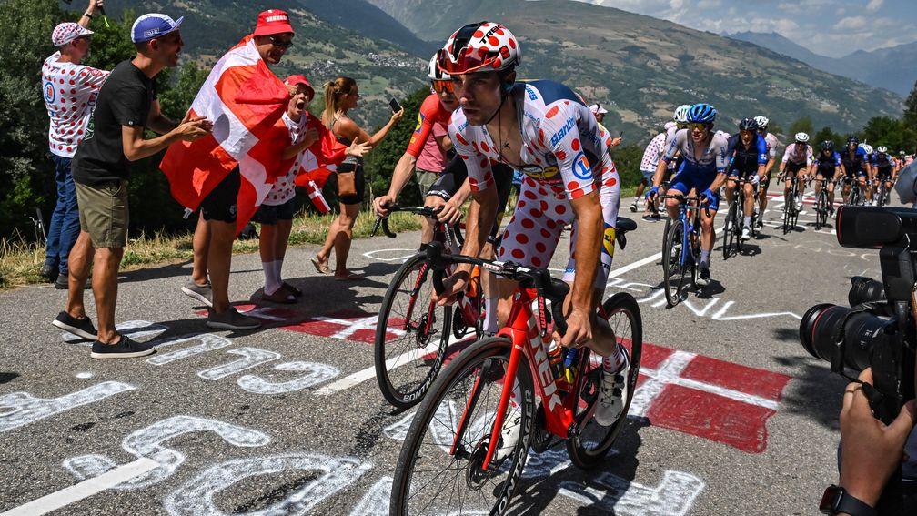 Giulio Ciccone leads the mountains classification at the Tour de France