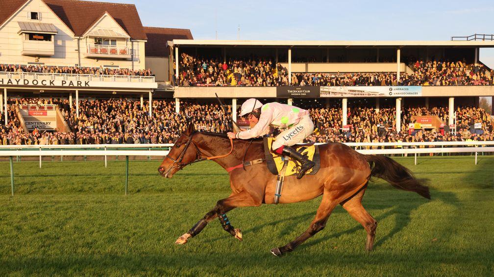 Royale Pagaille is clear in the closing stages of the Betfair Chase