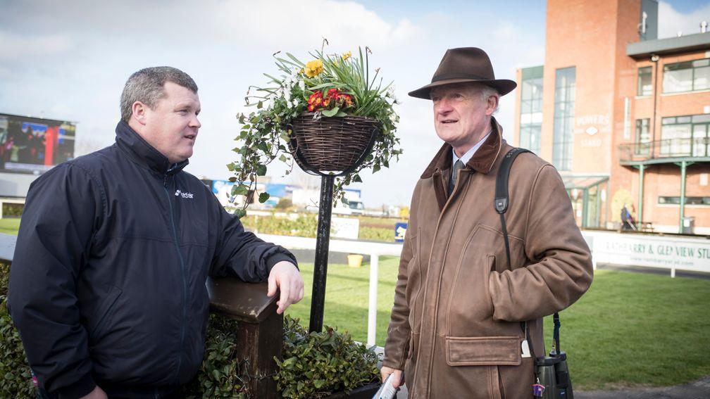 Willie Mullins (right) is on a fact-finding mission with Allaho