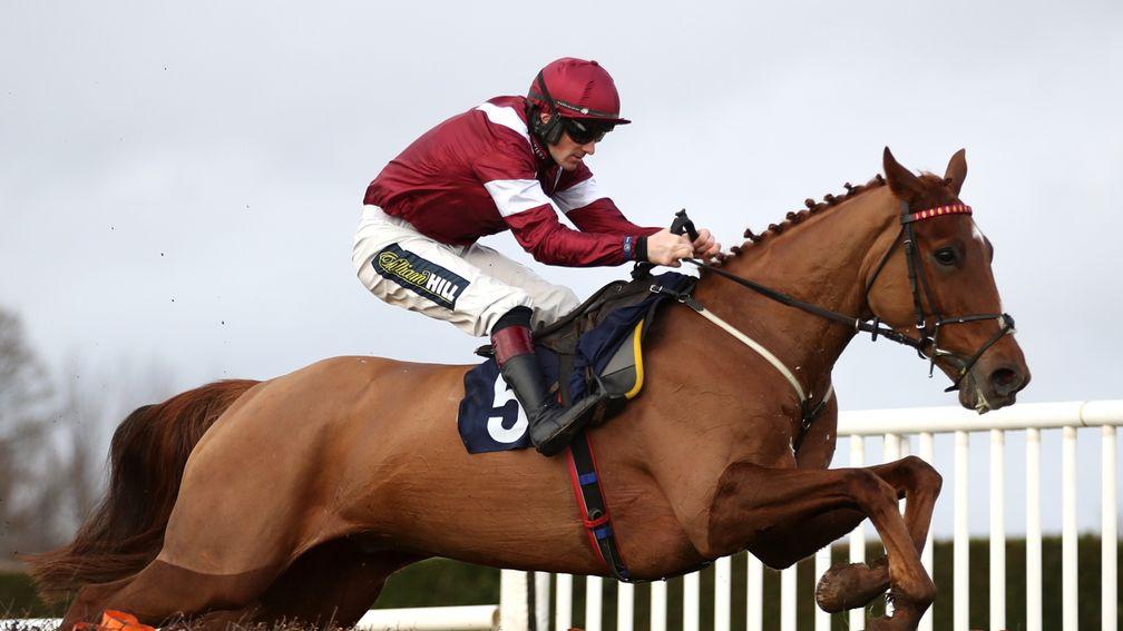 HEREFORD, ENGLAND - DECEMBER 17: Undersupervision ridden by Sam Twiston-Davies on their way to winning the rerecruitment.com Novices' Hurdle at Hereford Racecourse on December 17, 2020 in Hereford, England. (Photo by Tim Goode - Pool/Getty Images)