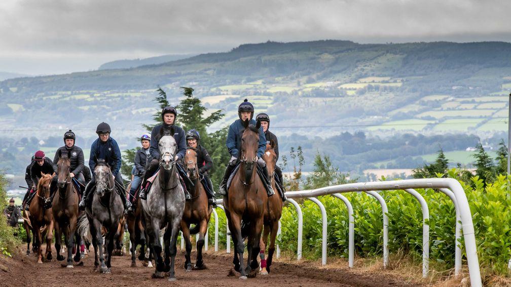Five of the legendary riders involved in next weekend's Pat Smullen Champions Race for Cancer Trials Ireland led the string at Joseph O'Brien's Owning Hill gallop on Tuesday morning