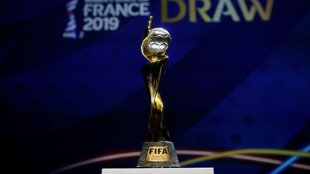 The Fifa Women's World Cup on display during the draw in Paris