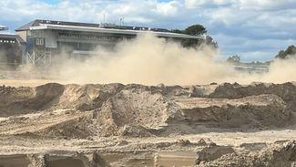 How is work on Punchestown's new Flat track progressing?