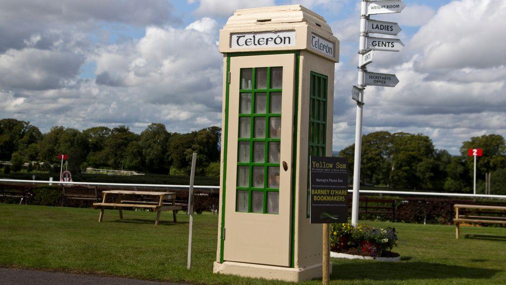 The original phone box from Barney Curley's Yellow Sam beeting coup at Bellewstown