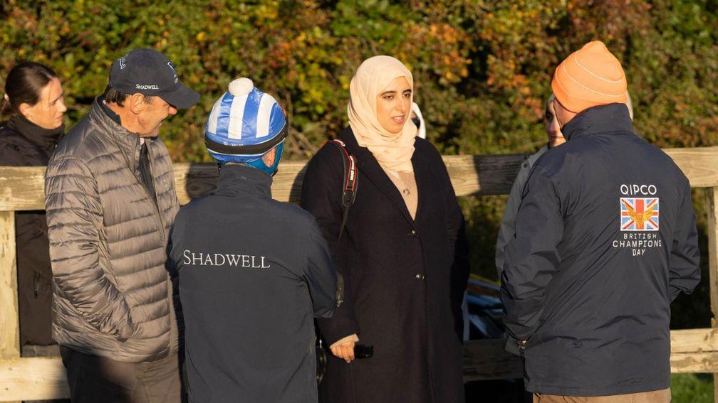 Sheikha Hissa with the Shadwell team and William Haggas on Thursday morning