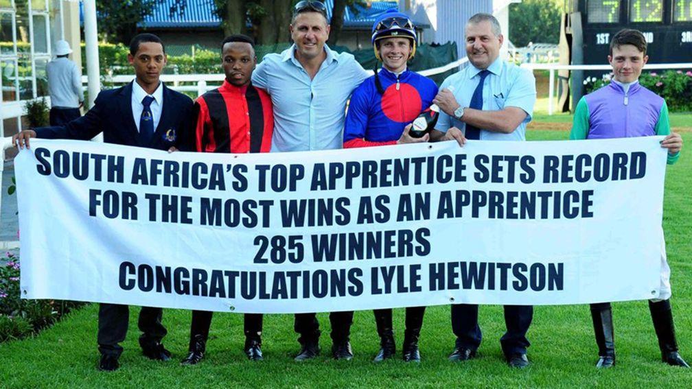 Lyle Hewitson (third right) is a record-breaker in South Africa