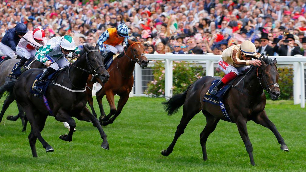 A'Ali (right) powers to victory in the Norfolk Stakes
