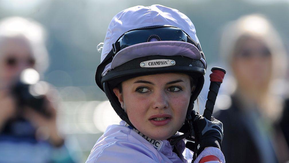 Megan Nicholls: won on her first ride in the Silk Series for lady riders on Honiara at Brighton on Thursday