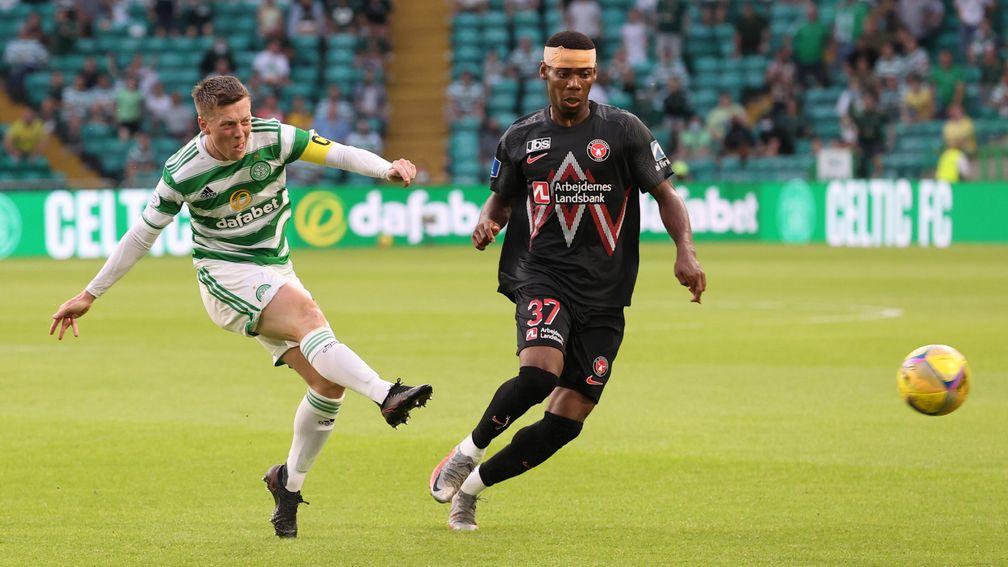 Celtic's Callum McGregor in action against Midtjylland last week