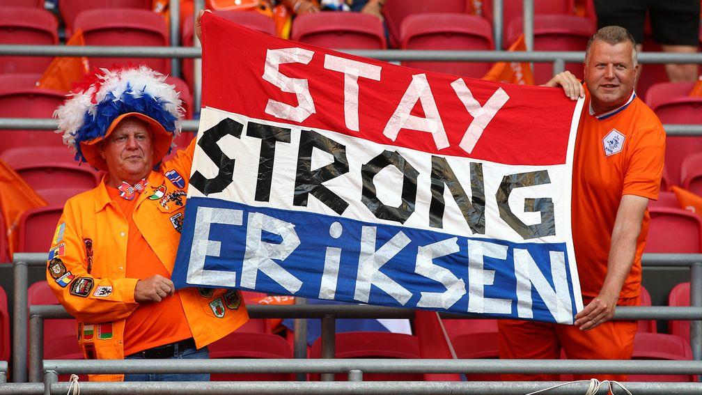 Dutch fans show their support for Christian Eriksen