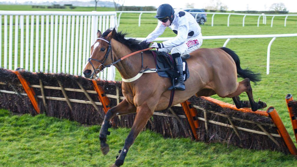 Elgin and Wayne Hutchinson on their way to victory in the Kingwell Hurdle at Wincanton