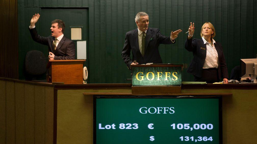 Henry Beeby takes centre stage on the Goffs rostrum