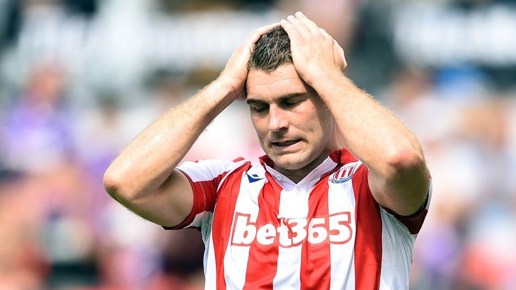 Sam Vokes of Stoke City during the defeat to Queens Park Rangers