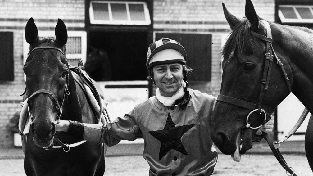 Des O'Connor at a Newmarket stable in August 1971 as he prepared for a ride in the amateur riders' Derby at Epsom