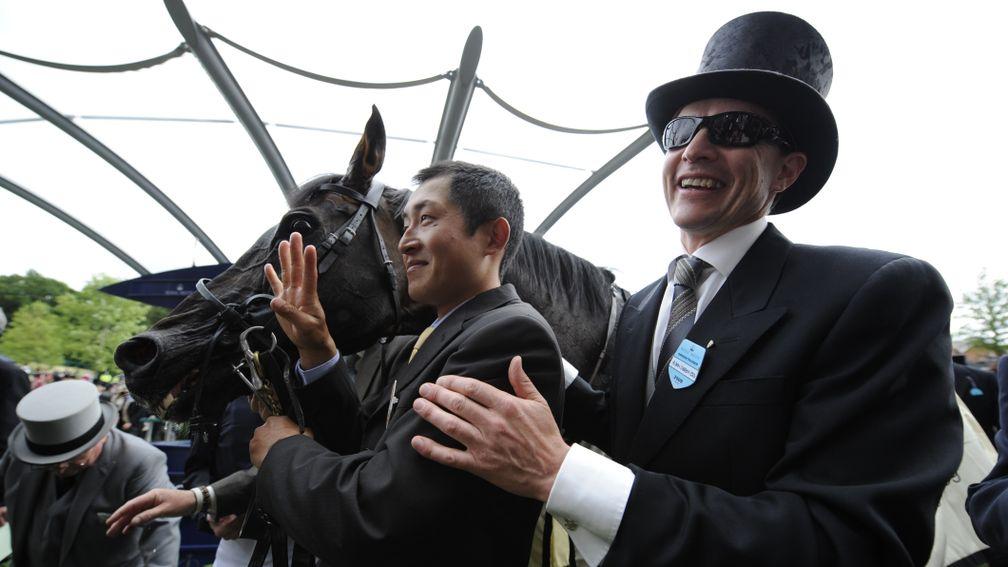 Aidan O'Brien celebrates with his Gold Cup hero Yeats, the four-time Royal Ascot winner
