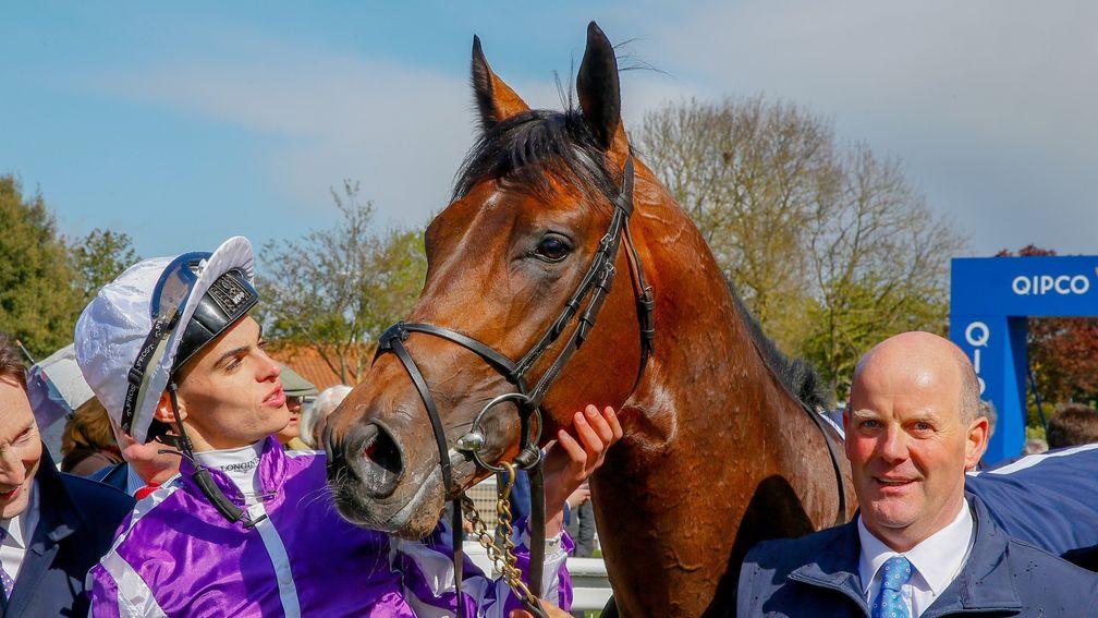 Donnacha O'Brien with Magna Grecia after the pair landed the Qipco 2,000 Guineas at Newmarket earlier this year