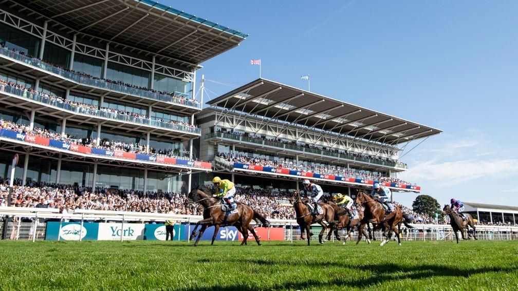 Mustajeer wins the Ebor in front of packed stands in 2019, and York are expecting similar crowds next week