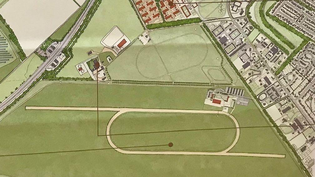 Computer-generated image of how the new track would look at Newmarket