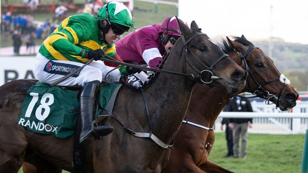 Saint Roi (Barry Geraghty) runs on from the final flight and wins the County HurdleCheltenham 13.3.20 Pic: Edward Whitaker
