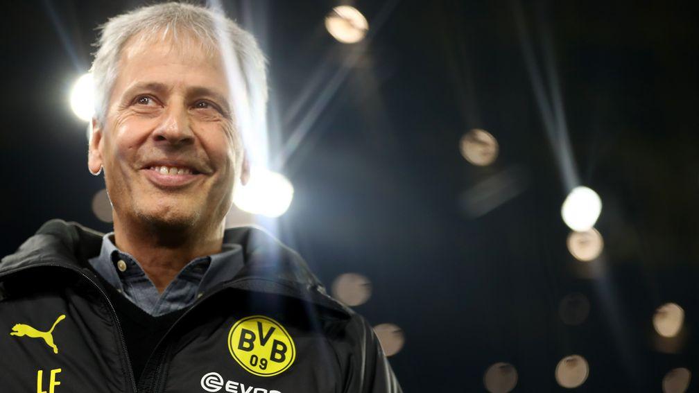 Lucien Favre could not hide his smile after Borussia Dortmund's comeback win against Inter Milan in the Champions League
