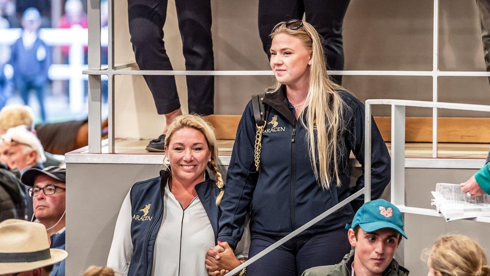 Anna Sundstrom and daughter Moa watch on nervously as the Wootton Bassett colt sells for £280,000