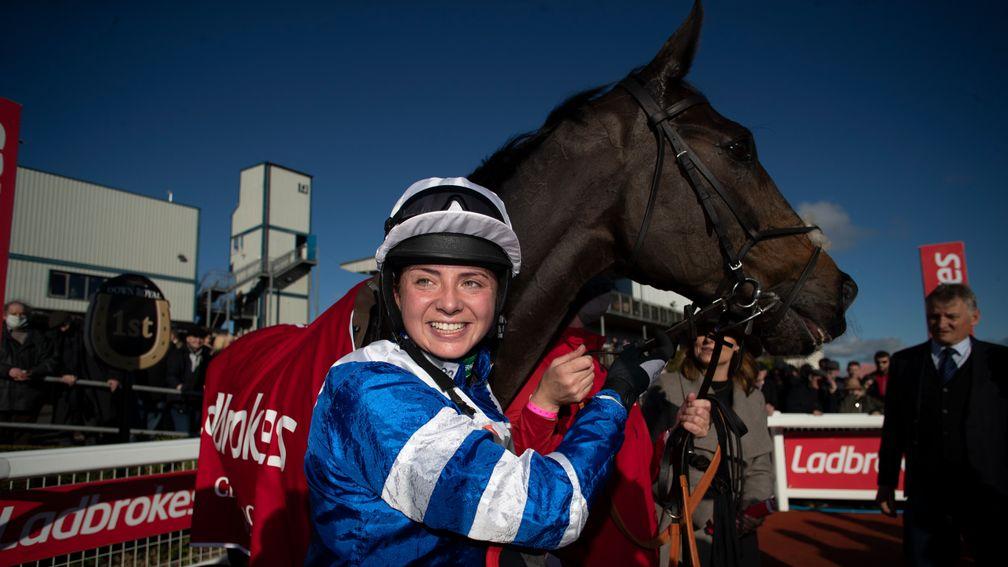 Frodon and Bryony Frost winning the Ladbrokes Champion Chase (Grade 1).Down Royal Racecourse.Photo: Patrick McCann/Racing Post30.10.2021