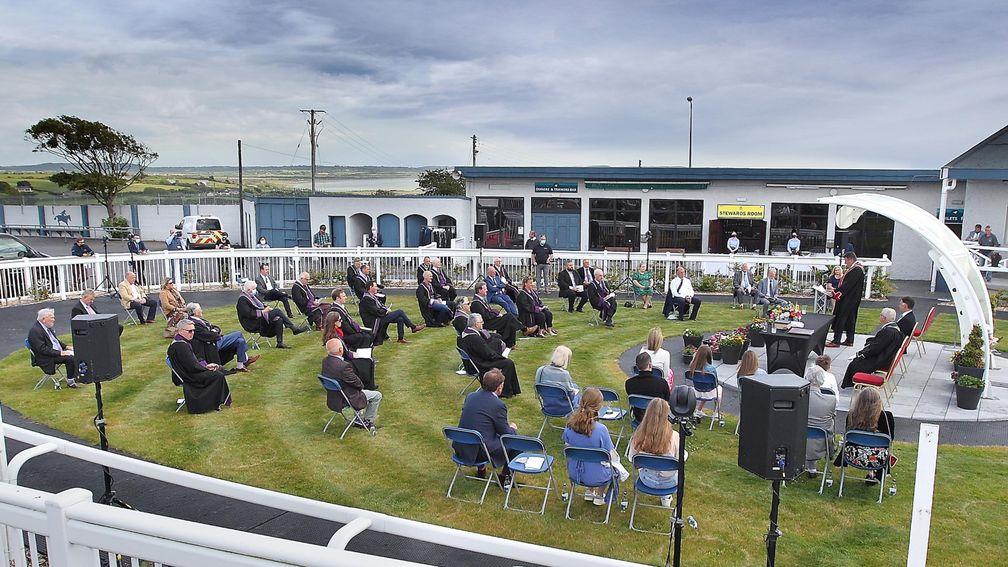 The parade ring at Tramore was transformed into an outdoor event centre for the occasion