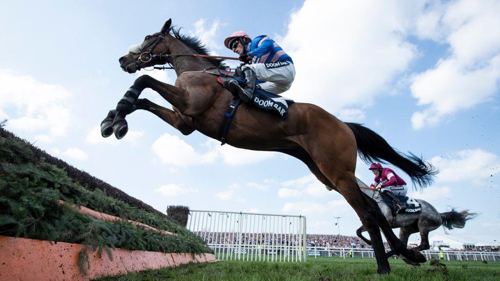 Diego Du Charmil on his way to victory in the Grade One Maghull Novices' Chase at Aintree