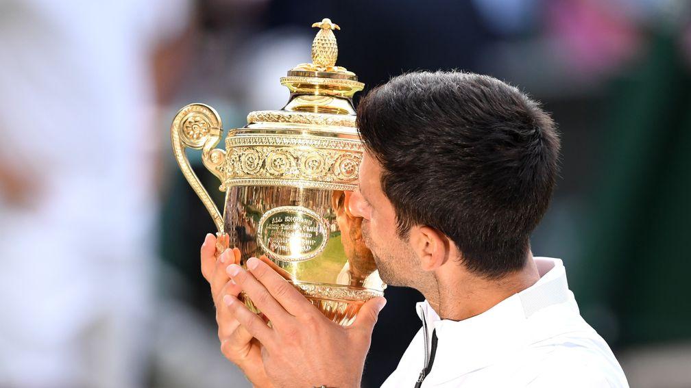 Novak Djokovic is two wins away from a sixth Wimbledon title
