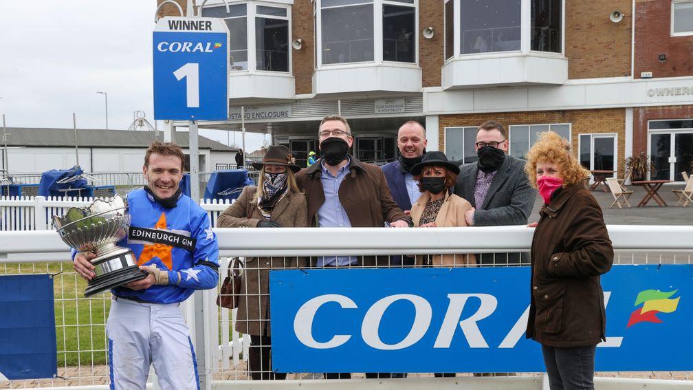 MIGHTY THUNDER (Tom Scudamore) wins the CORAL Scottish National at AYR 18/4/21Photograph by Grossick Racing Photography