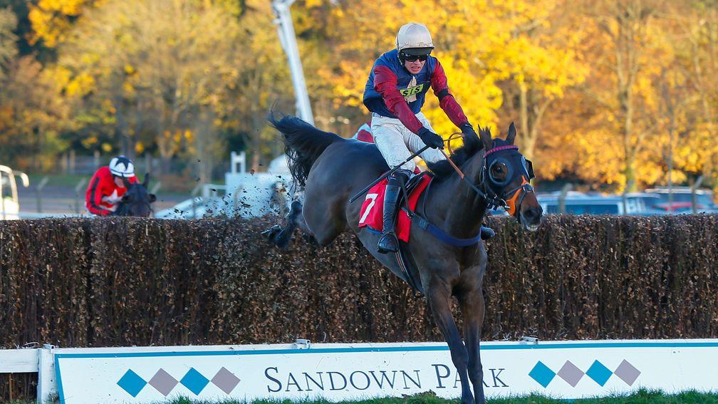 Loose Chips out on his own in the Pete The Feat Veterans' Handicap Chase