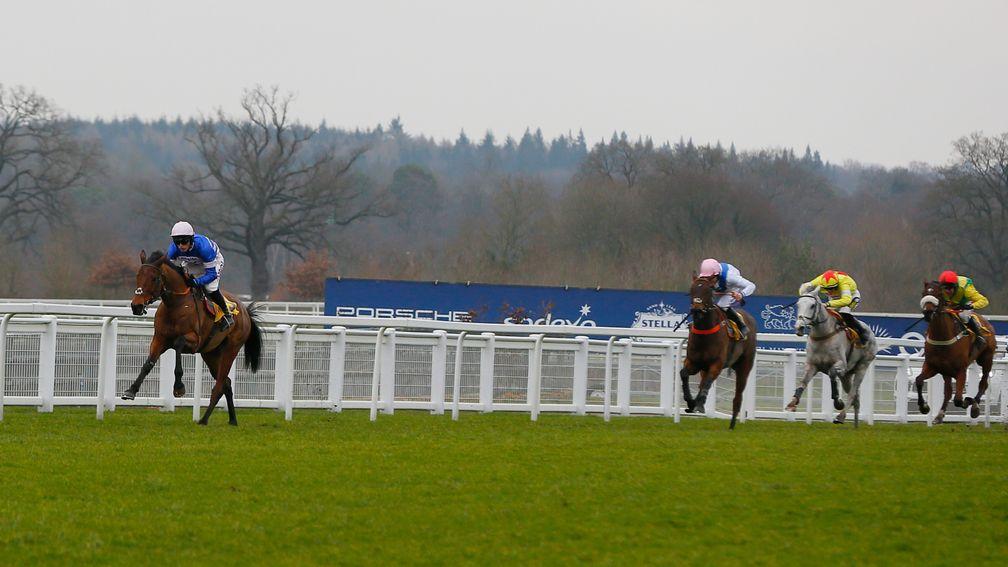 Cyrname pulls clear to win the Betfair Ascot Chase in fine style