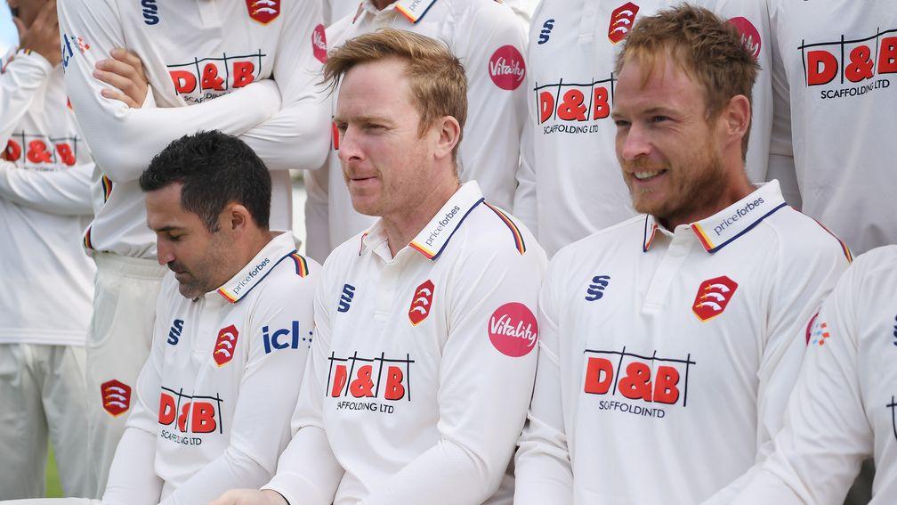 (Left to right) Essex's Dean Elgar, Simon Harmer and captain Tom Westley