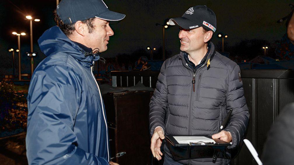 Alban Chevalier du Fau (left) of Channel Consignment, with Blandford Bloodstock's Stuart Boman