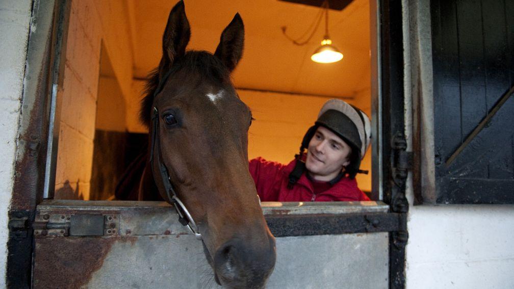 Tom Scudamore with Lough Derg in his box at Pond House
