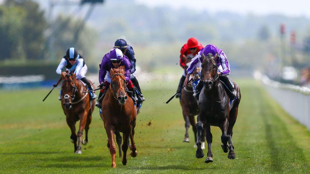 Blackbeard (right) earns Ryan Moore his 100th Group 1 success in tandem with Aidan O'Brien, defeating Persian Force in the Darley Prix Morny
