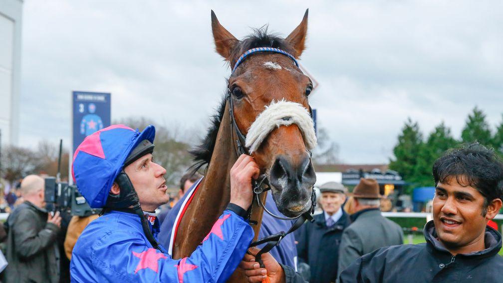 Happier times for Paddy Brennan and Cue Card after the 2015 King George