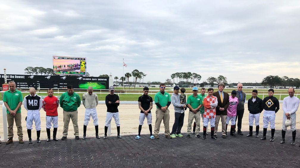 A minute's silence was held at Tampa Bay Downs for Daniel Quintero