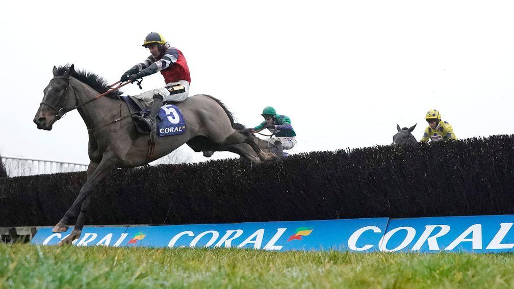 Potters Corner: clears the last on his way to winning the Welsh Grand National