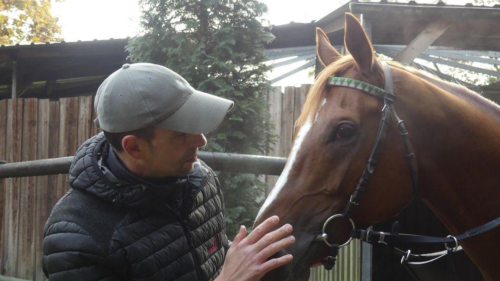Marcel Weiss with his Arc hero Torquator Tasso at home in Mulheim