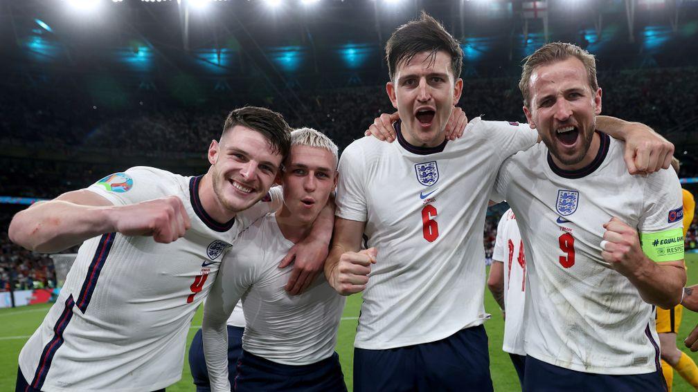 England will hope to see similar celebratory scenes involving Harry Maguire on Sunday
