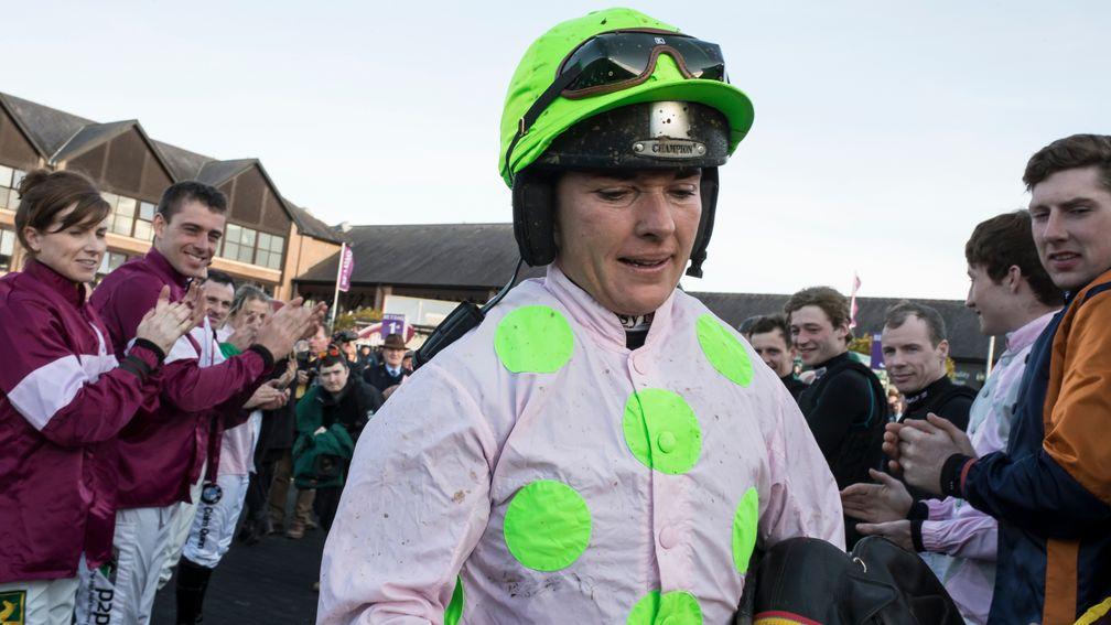 Katie Walsh after retiring at Punchestown in 2018