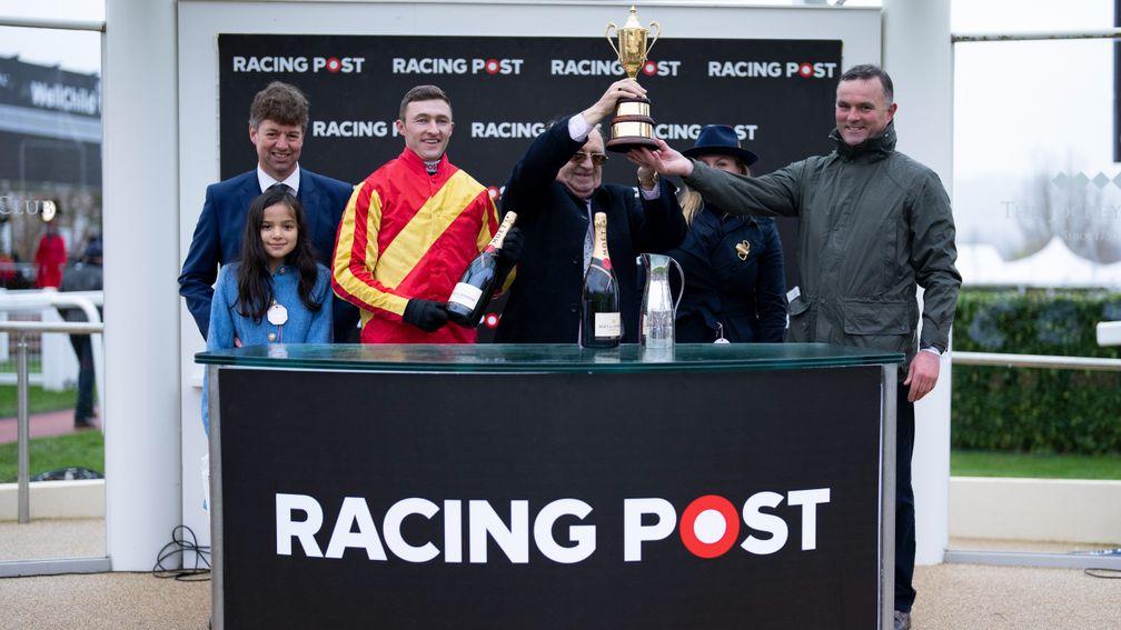 Evan Williams (right) after the Racing Post Gold Cup and Coole Cody's thrilling win