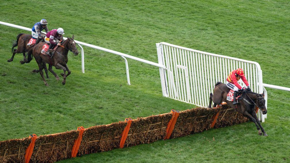 Klassical Dream is clear at the last in the Supreme Novices' Hurdle at Cheltenham