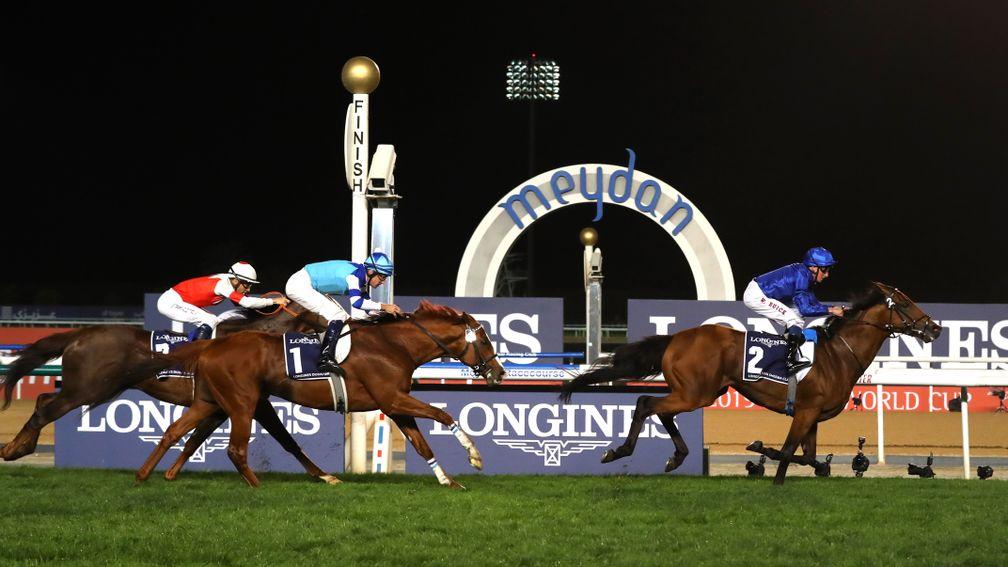 Cheval Grand (second) behind Old Persian in the Dubai Sheema Classic earlier this season