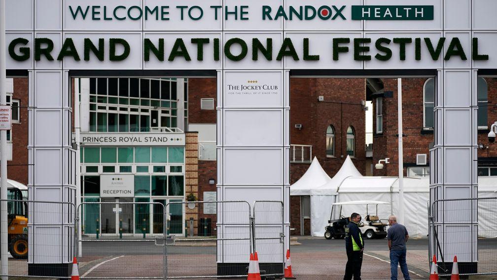 The signage has been prepared for a 2020 Grand National that will not take place